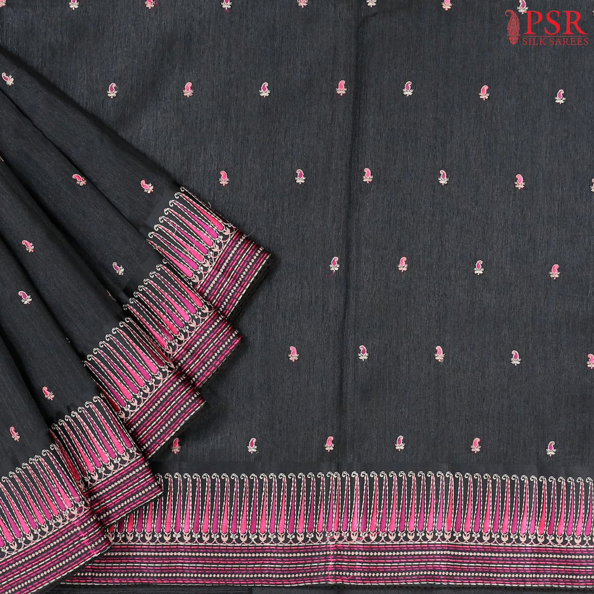 Black Semi Tussar Saree