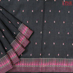 Black Semi Tussar Saree