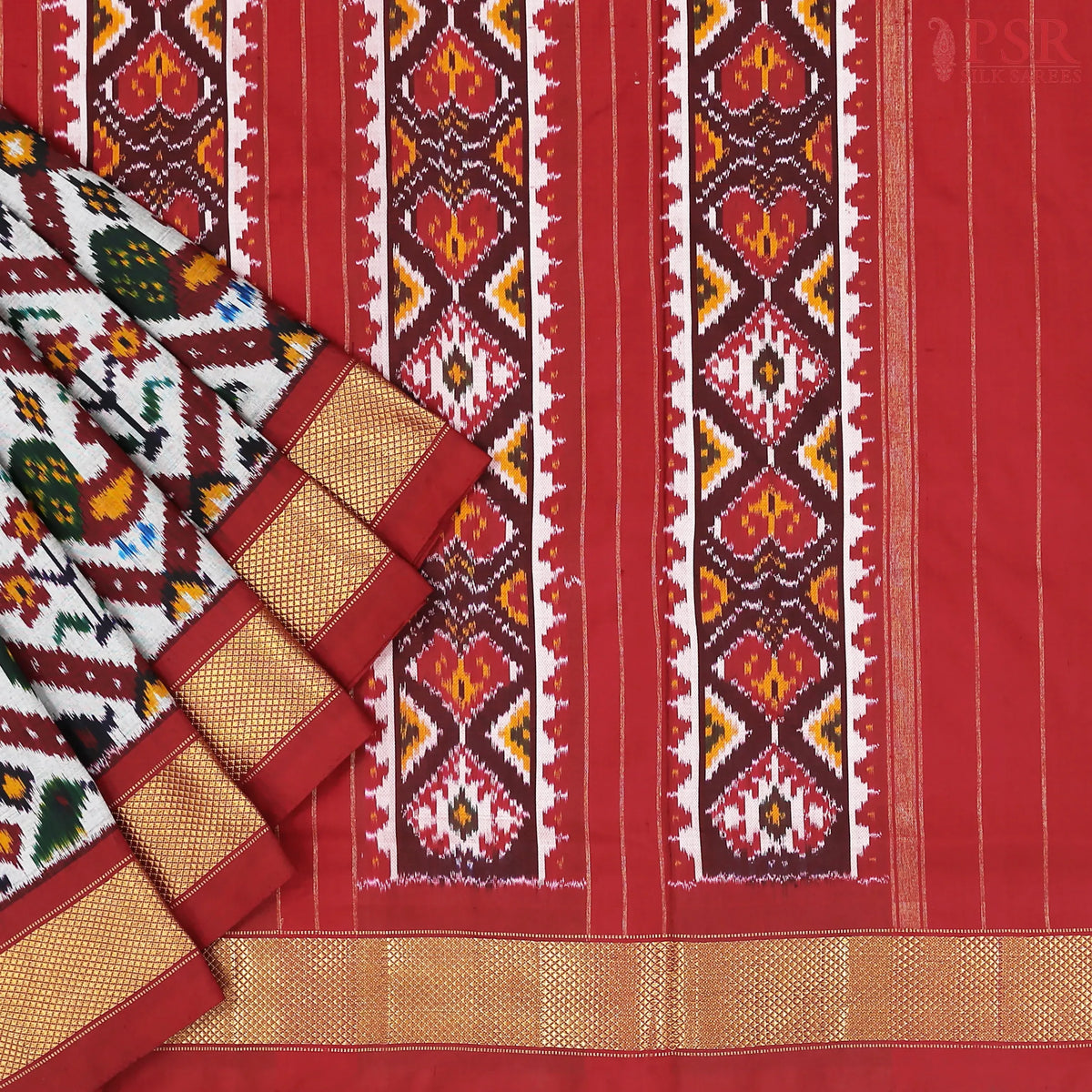 Grey Pochampally Silk Ikat Saree
