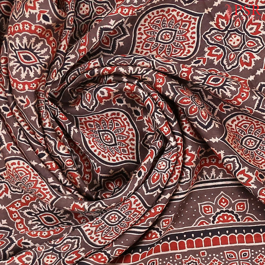Dark Taupe Jaipur Cotton Printed Saree