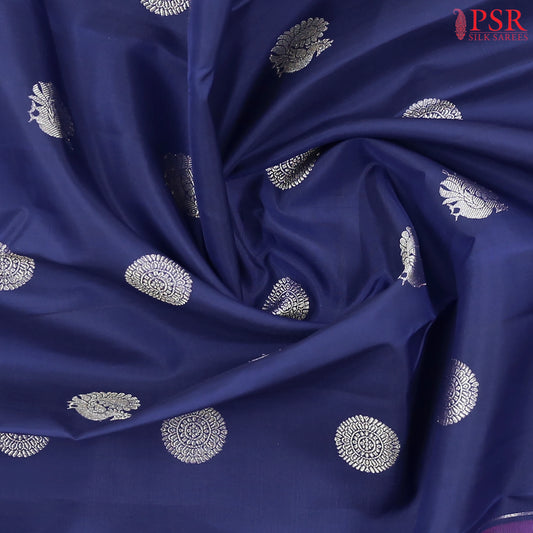 Dark Blue Kanchipuram Silk Saree