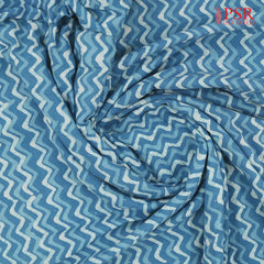Dark Cerulean Batik Print Running Material