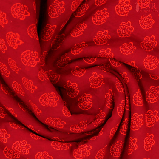 Burgundy Cotton Print Running Material