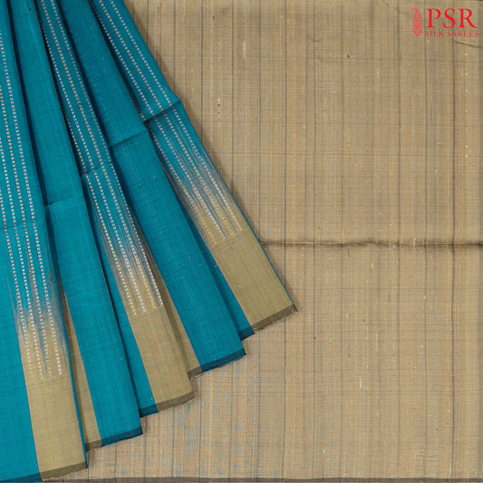 Peacock Blue Soft Silk Saree