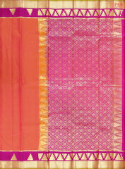 Coral Pink Fancy Kanchipuram Silk Saree