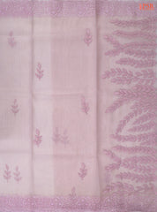 Pastel Pink Organza Embroidery Saree