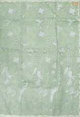 Sage Green Organza Embroidery Saree