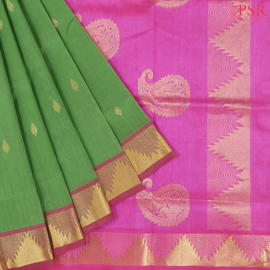 Jade Green Cotton Silk Saree