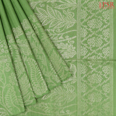 Asparagus Green Jute Soft Silk Saree