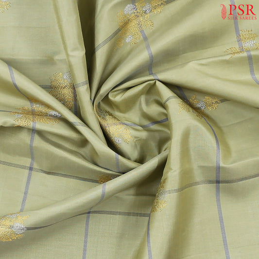 Olive Khaki Kanchipuram Silk Saree