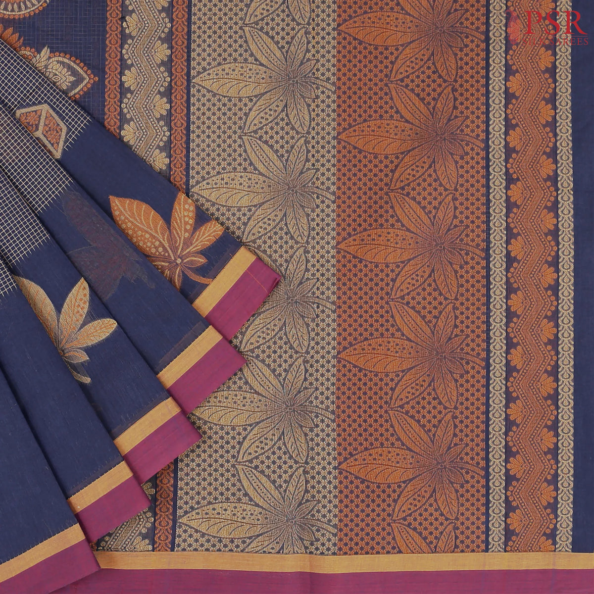Dark Blue Kovai Cotton Saree