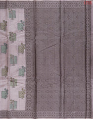 Dusty Lavender Banaras Tussar Silk Saree