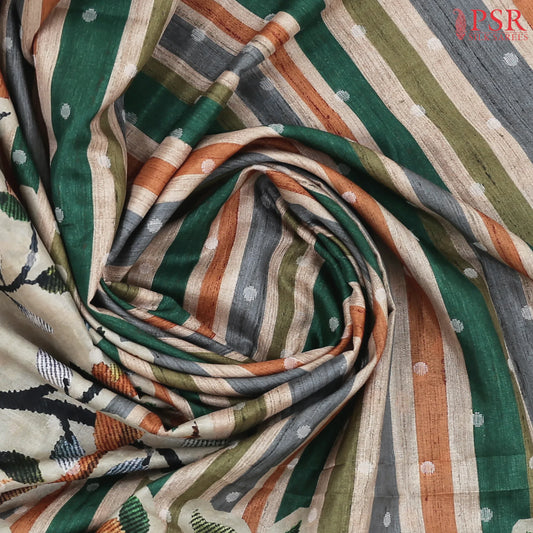 Royal Beige Semi Tussar Saree