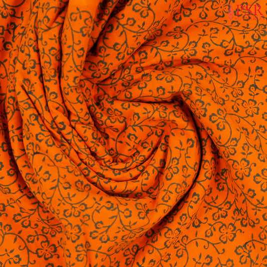 Orange Cotton Print Running Material