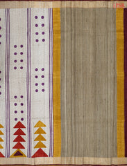 Beige Kadhi Tussar Silk Saree