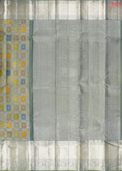Olive Multicolor Kanchipuram Jacquard Silk Saree