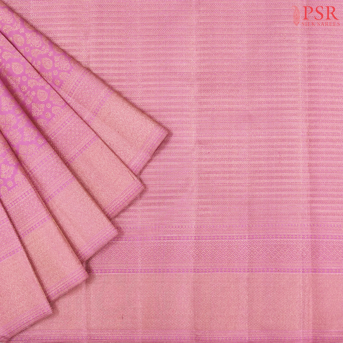 Mulberry Pink Kanchipuram Jacquard Silk Saree