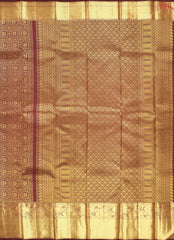 Maroon Kanchipuram Jacquard Silk Saree
