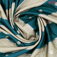 Teal & Taupe Grey Tussar Kadi Saree