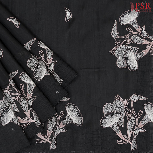 Black Kosa Embroidery Saree