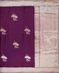 Burgundy Banarasi Habutai Satin Saree