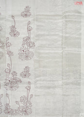 Pearl White Kadhi Tussar Silk Saree