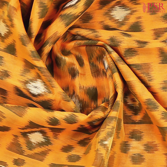 Marigold Semi Patola Silk Cotton Saree