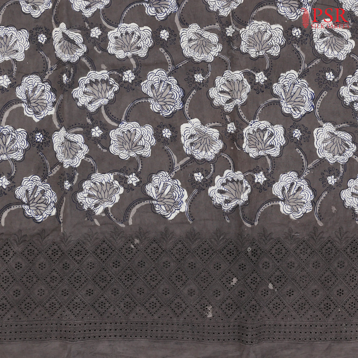 Dark Taupe Grey Hacoba Embroidery Running Material