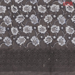 Dark Taupe Grey Hacoba Embroidery Running Material