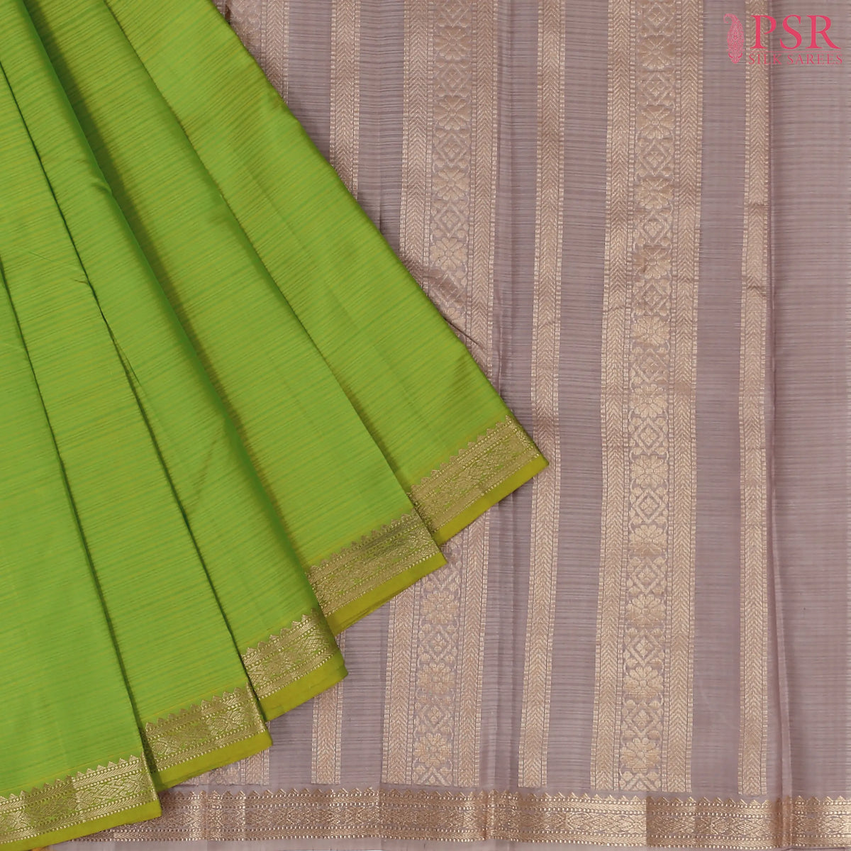 Chartreuse Green Arani Silk Saree