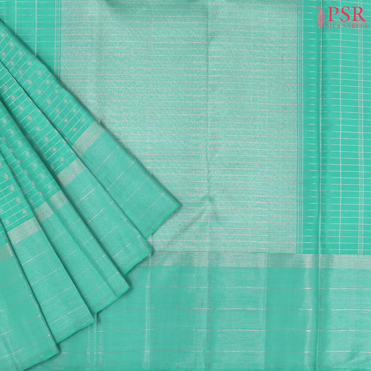 Turquoise Blue Kanchipuram Silk Saree