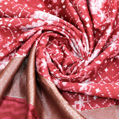 Crimson Red Chanderi Silk Cotton Saree