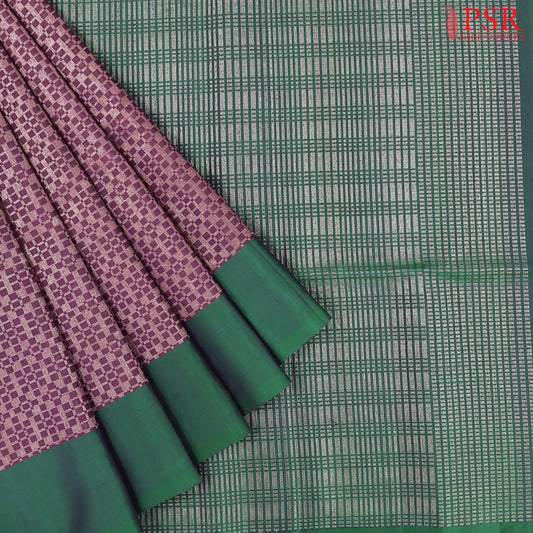 Dark Plum Purple Soft Silk Saree