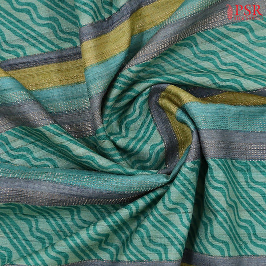 Light Viridian Kadhi Tussar Silk Saree