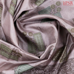 Dusty Lavender Banaras Tussar Silk Saree