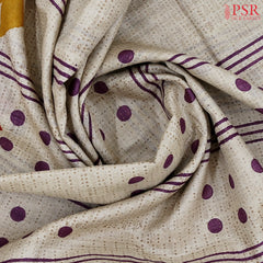 Beige Kadhi Tussar Silk Saree