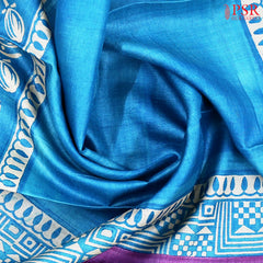 Bondi Blue Tussar Silk Saree