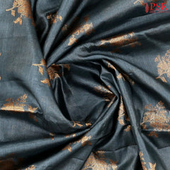 Dark Grey Banaras Tussar Silk Saree