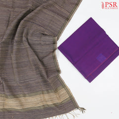Dark Magenta Purple Mangalagiri Silk Cotton Dress Material