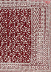 Maroon Georgette Laser Embroidery Saree