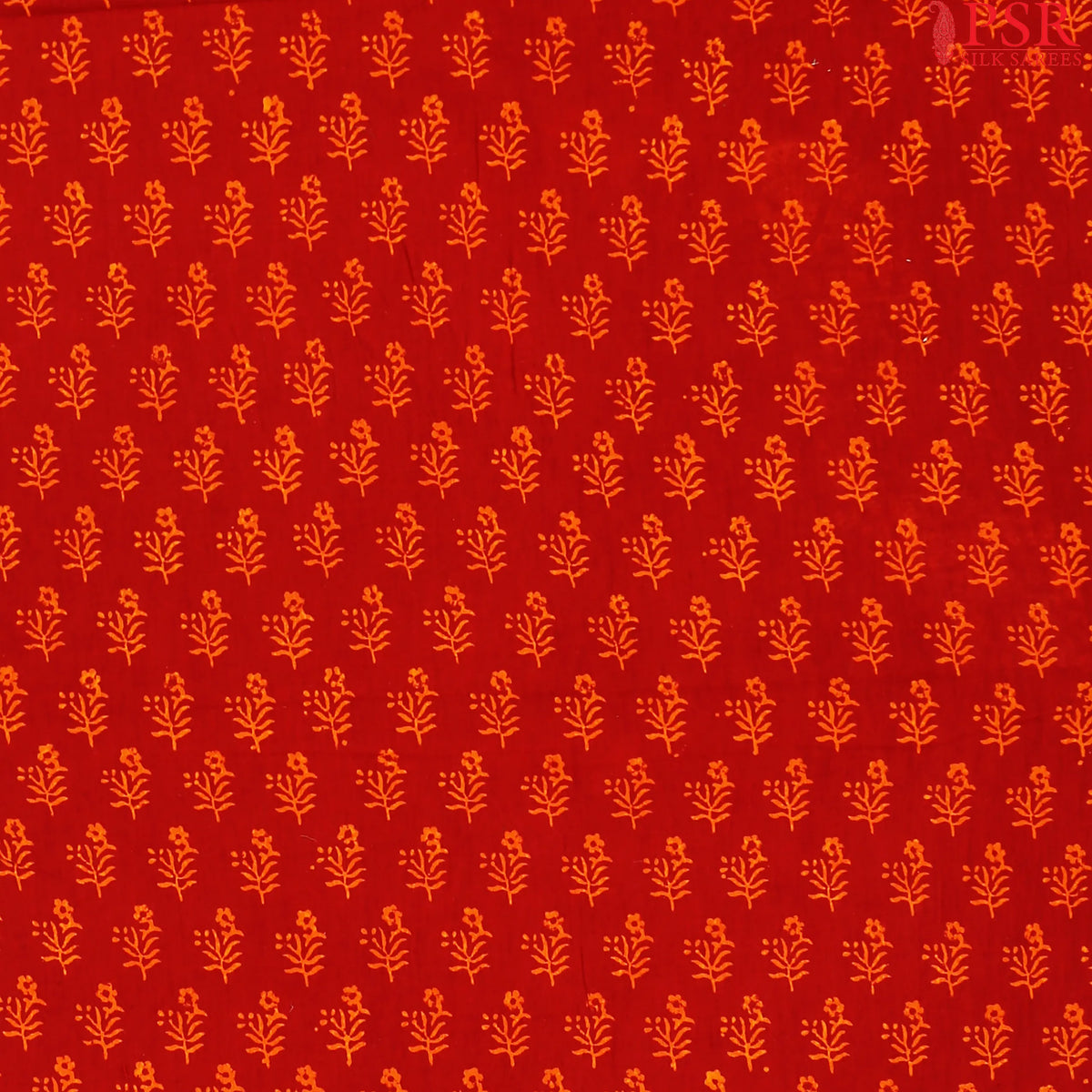 Rust Red Cotton Print Running Material