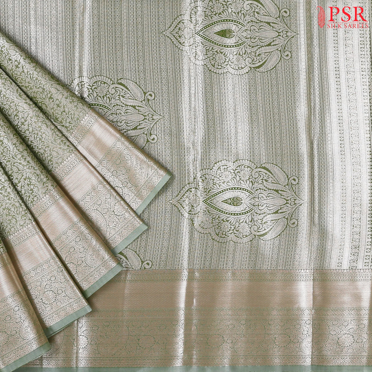 Artichoke Green Art Silk Tissue Saree