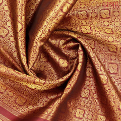 Maroon Kanchipuram Jacquard Silk Saree
