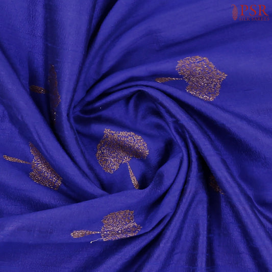 Royal Blue Banaras Jute Silk Saree