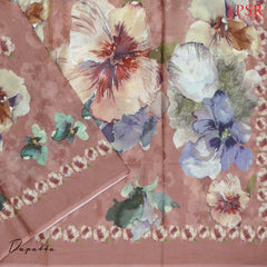 Dusty Peach Cotton Dress Material