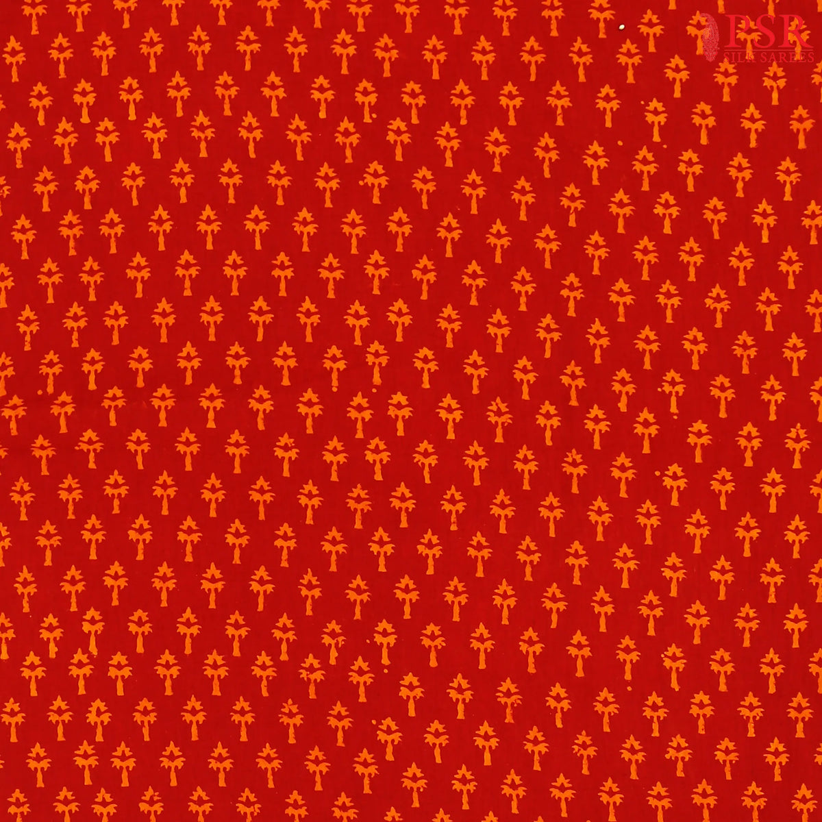 Rust red Cotton Print Running Material