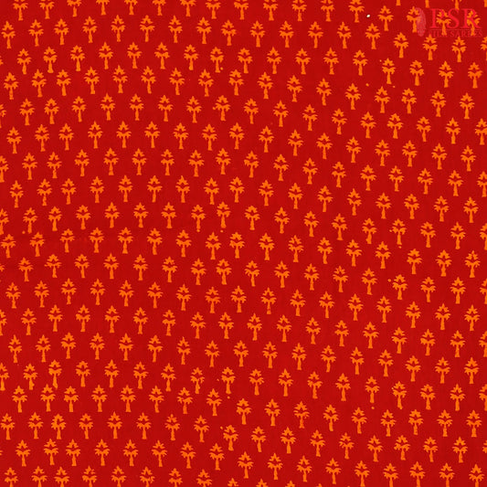 Rust red Cotton Print Running Material