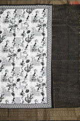 Black & White Modal Silk Saree