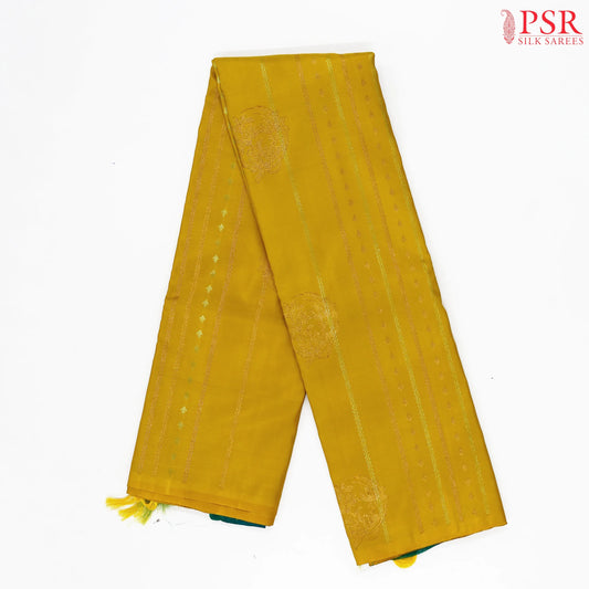 Mustard Yellow Kanchipuram Silk Saree