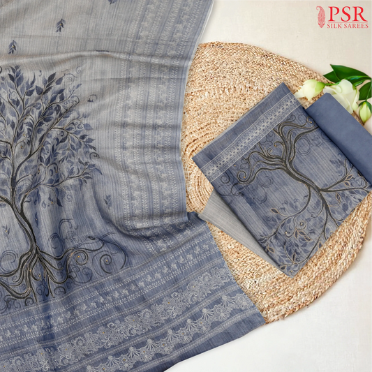 Steel Blue Tissue Dress Material